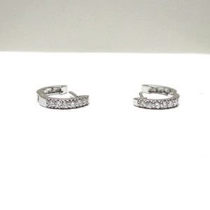 Dainty Diamond “Huggie” Earrings / 14K Solid Gold